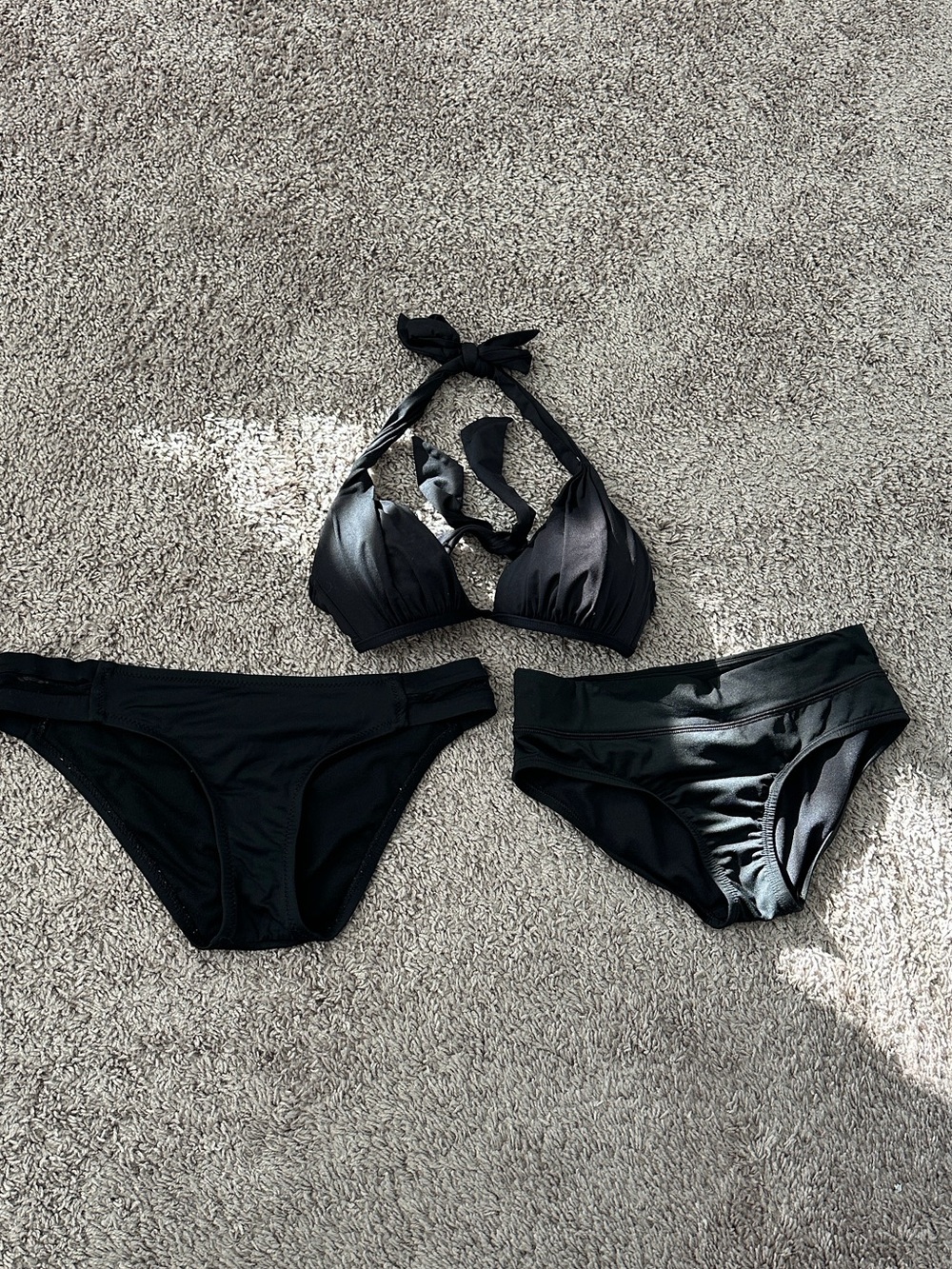 Black Women's Bikini Bottoms Bundle With One Top